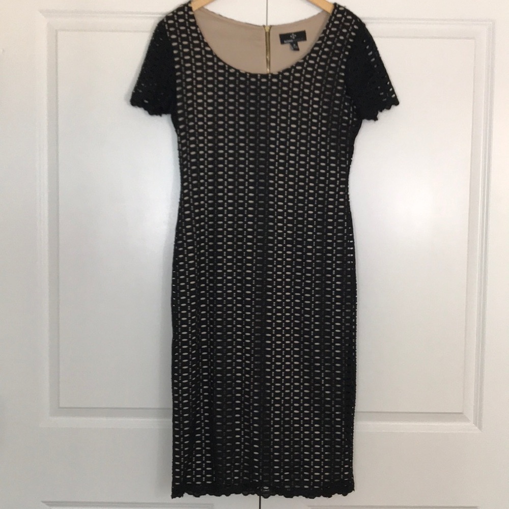 Black Ronni Nicole Eyelet Bodycon Dress
